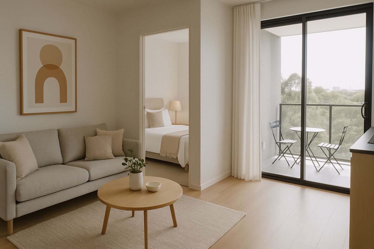 Modern Airbnb living space